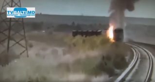 В Унгенском районе на ходу загорелся локомотив поезда